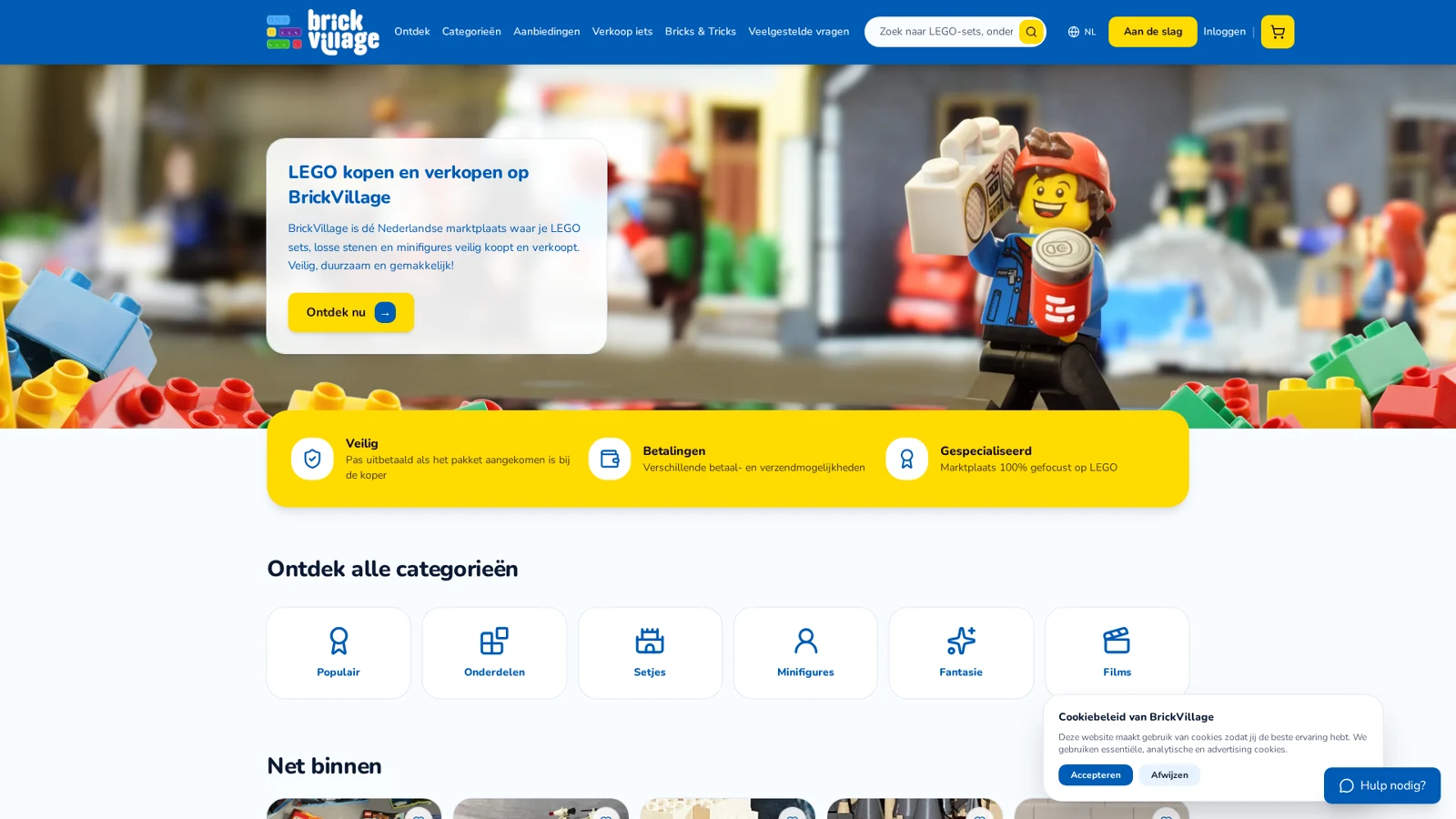 Screenshot van Brickvillage: De eigen LEGO-marktplaats waar de interesse in IT begon.
